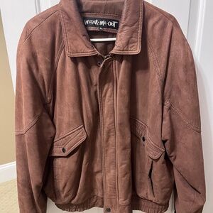 Mens Brown Leather Jacket - Size XL - Brand Wear Me Out